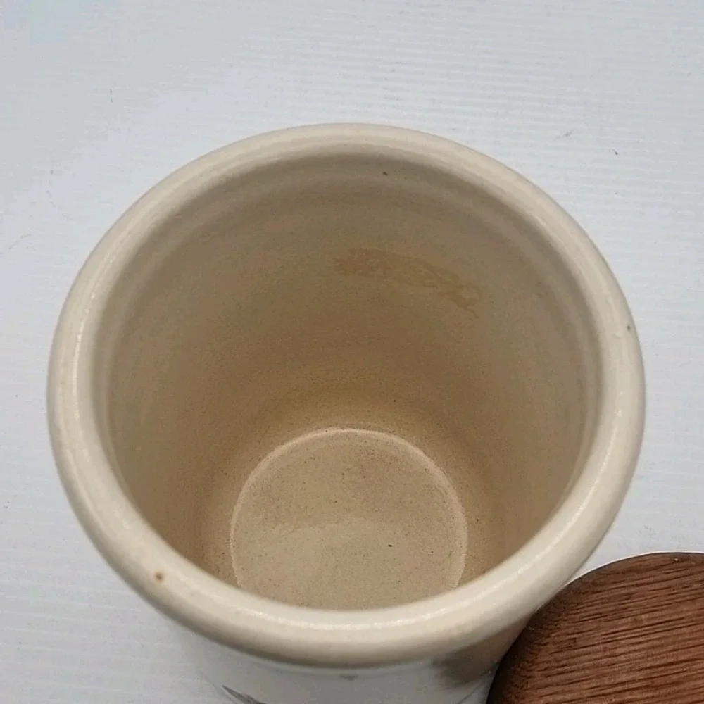 Robinson Ransbottom High Jar Crock Pottery With Red Apple Motif 1 Qt.  USA